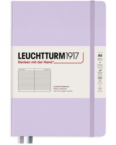 Σημειωματάριο Leuchtturm1917 - Medium A5, σελίδες με γραμμές ,Lilac - 1