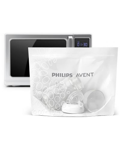 Σακούλες για αποστείρωση σε φούρνο μικροκυμάτων  Philips Avent - 5 τεμάχια - 3