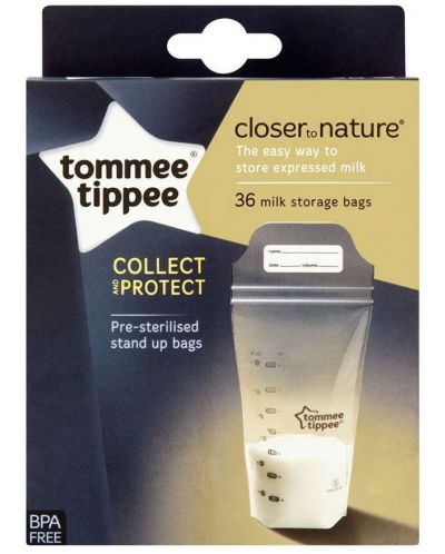 Σετ σακουλάκια μητρικού γάλακτος Tommee Tippee - Closer to Nature, 350 ml, 36 τεμάχια - 1