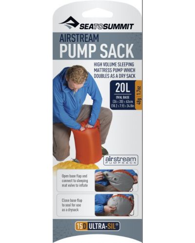 Τσάντα αντλία  Sea to Summit - Air Stream Pump Sack, 20 L, πορτοκαλί - 2