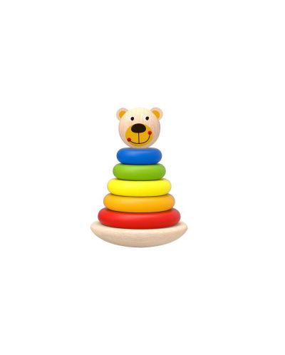 Ξύλινα βρεφικά δαχτυλίδια Tooky Toy - Bear - 1