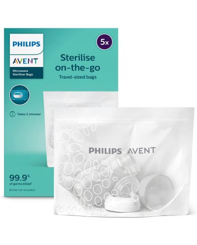 Σακούλες για αποστείρωση σε φούρνο μικροκυμάτων  Philips Avent - 5 τεμάχια - 1