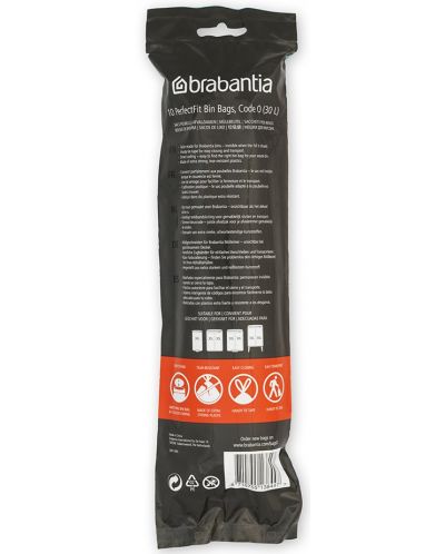 Τσάντα κάδου  Brabantia - PerfectFit, μέγεθος Ο, 30 l, 10 τεμάχια - 2