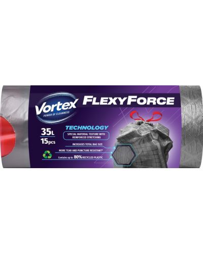 Σακούλες απορριμμάτων  Vortex - Flexy Force, 35 l, 15 τεμάχια - 1