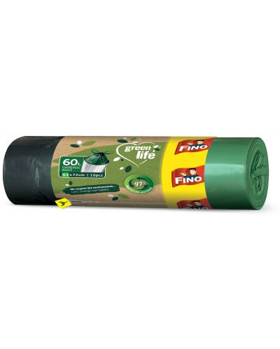 Σακούλες απορριμμάτων  Fino - Green Life, 60 L, 10 τεμάχια, πράσινο - 1