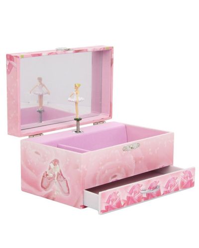 Μουσικό κουτί με συρτάρι Trousselier - Ροζ μπαλαρίνα - 1