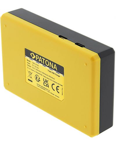 Τριπλός φορτιστής Patona - για μπαταρία Canon LP-E6, USB, κίτρινο - 2