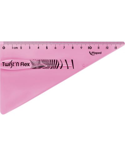 Τρίγωνο Maped Twist'n Flex - 15 cm, ροζ - 2