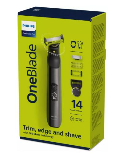 Trimmer Philips - OneBlade Pro Face and Body, μαύρο - 2