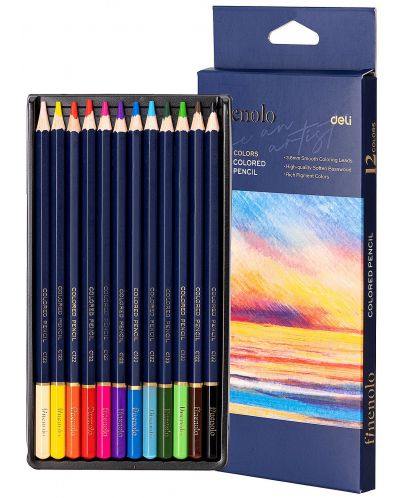 Χρωματιστά μολύβια Deli Finenolo - EC131-12, 12 χρωμάτων - 1