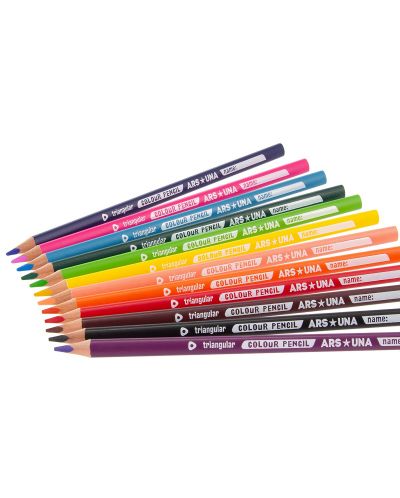 Χρωματιστά τριγωνικά μολύβια Ars Una - 12 χρωμάτων - 2