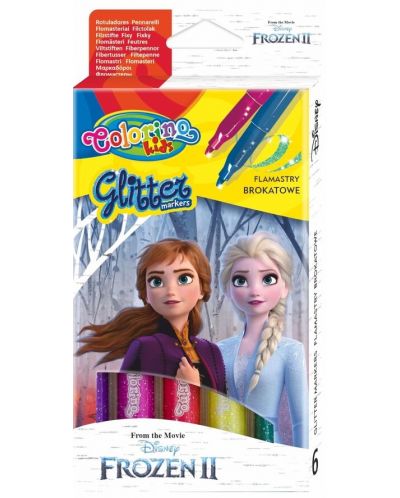 Μαρκαδόροι  Colorino Disney - Frozen II Glitter, 6 χρώματα - 1