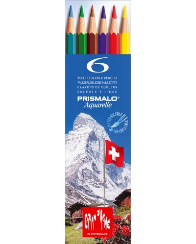 Χρωματιστά μολύβια ακουαρέλας Caran d'Ache Prismalo - 6 χρώματα, μεταλλικό κουτί - 1