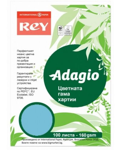Έγχρωμο αντιγραφικό Rey Adagio - Μπλε, A4, 160 g/m2, 100 φύλλα - 1