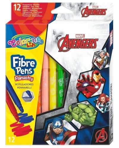 Χρωματιστοί μαρκαδόροι Colorino - Marvel Avengers,12 χρώματα - 1