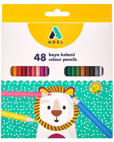 Χρωματιστά μολύβια Adel - 48 χρώματα - 1