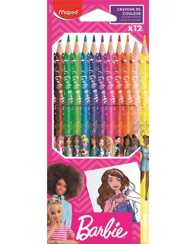 Χρωματιστά μολύβια Maped Barbie - 12 χρώματα - 1