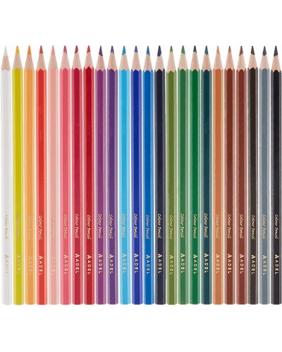 Χρωματιστά μολύβια Adel - 24 χρώματα, σε σωληνάριο - 2