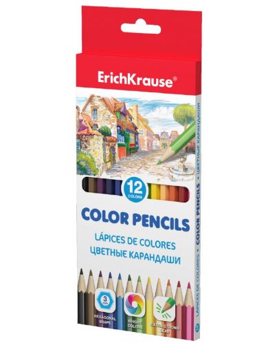 Χρωματιστά μολύβια Erich Krause - 12 χρώματα - 1