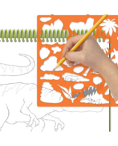 Δημιουργικό βιβλίο με πρότυπα και αυτοκόλλητα DinosArt - Dinosaurs - 6