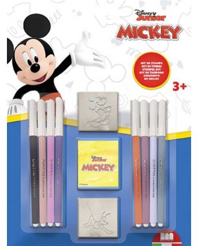 Δημιουργικό σετ   Multiprint - Mickey Mouse, 2 σφραγίδες και 8 μαρκαδόροι - 1