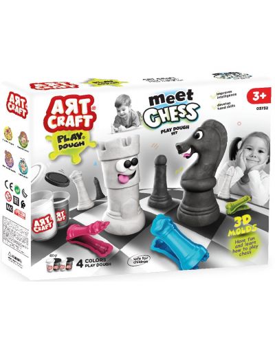 Δημιουργικό σετ Art Craft - Μοντελοποίηση πλαστελίνης, παιχνίδι σκακιού, 400 γρ - 1