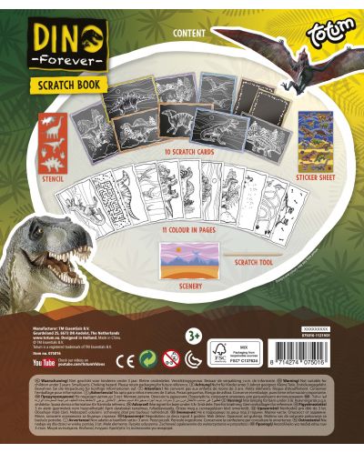 Δημιουργικό σετ  Totum -  Σκρατς μπουκ με δεινόσαυρους - 7