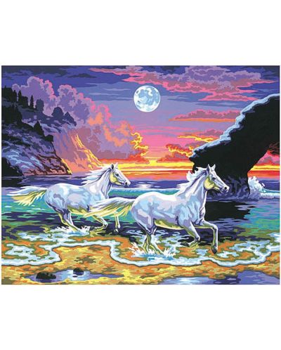 Δημιουργικό σετ ζωγραφικής KSG Crafts - Άλογα στην παραλία - 1