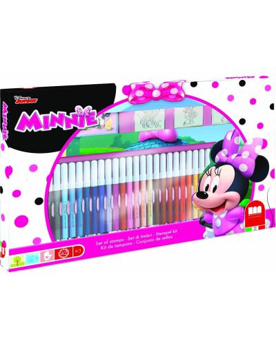 Δημιουργικό σετ   Multiprint - Minnie Mouse, 3 σφραγίδες και 36 μαρκαδόροι - 1