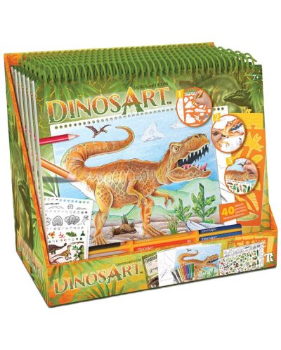 Δημιουργικό βιβλίο με πρότυπα και αυτοκόλλητα DinosArt - Dinosaurs - 8