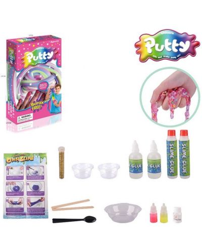 Δημιουργικό σετ Raya Toys -Φτιάξτε το δικό σας slime Putty,ροζ - 2