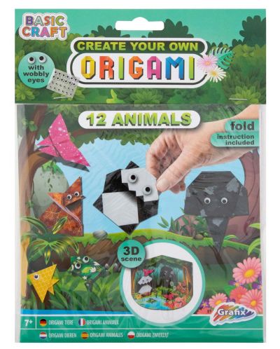 Δημιουργικό σετ Grafix - Κάντο µόνος σου Οριγκάμι, 12 ζώα - 1