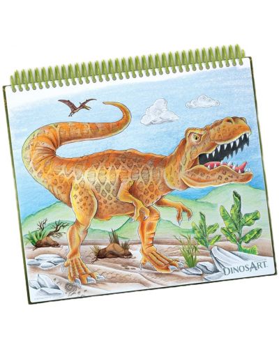 Δημιουργικό βιβλίο με πρότυπα και αυτοκόλλητα DinosArt - Dinosaurs - 3