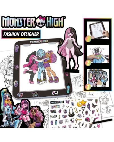Δημιουργικό σετ Educa - Σχεδιαστής μόδας, Monster High - 4