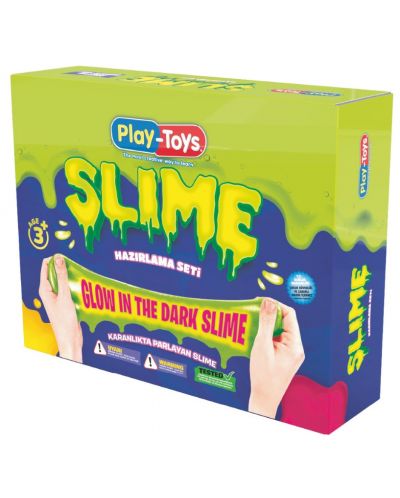 Δημιουργικό σετ Play-Toys - Φτιάξτε το δικό σας slime, Glow in the dark - 1