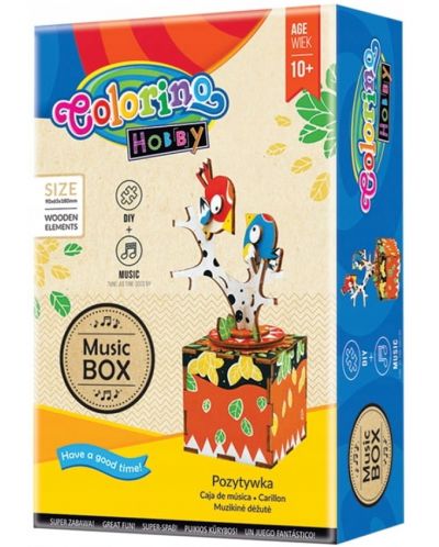 Δημιουργικό σετ Colorino Hobby -Φτιάξε μόνος σου μουσικού κουτιού  με πουλιά - 1