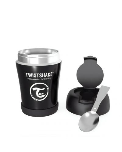 Δοχείο τροφίμων Twistshake Insulated Pastel - Μαύρο, 350 ml - 1
