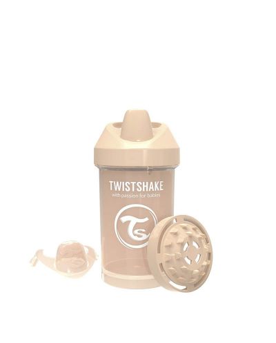 Κύπελλο μωρού με αντάπτορα Twistshake Crawler Cup - μπεζ,300 ml	 - 4