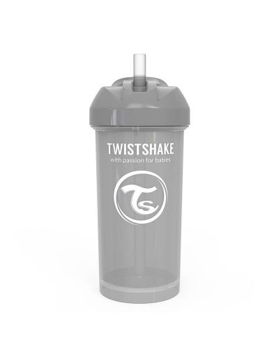 Κύπελλο μωρού με καλαμάκι Twistshake Straw Cup - Γκρι, 360 ml - 1