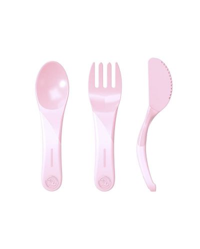 Σετ μαχαιροπήρουνων  Twistshake Cutlery Pastel - Ροζ, πάνω από 6 μήνες - 1