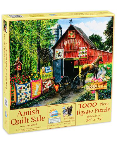 Παζλ SunsOut 1000 κομμάτια -Amish Quilt Sale,Tom Wood - 1