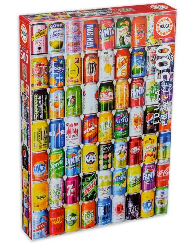Παζλ Educa 500 κομμάτια - Kουτάκια αναψυκτικών Cans - 1
