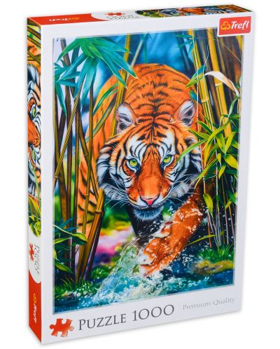 Παζλ Trefl 1000 κομμάτια - Μια αρπακτική τίγρη - 1