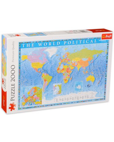 Παζλ Trefl 2000 κομμάτια - Πολιτικός χάρτης του κόσμου - 1