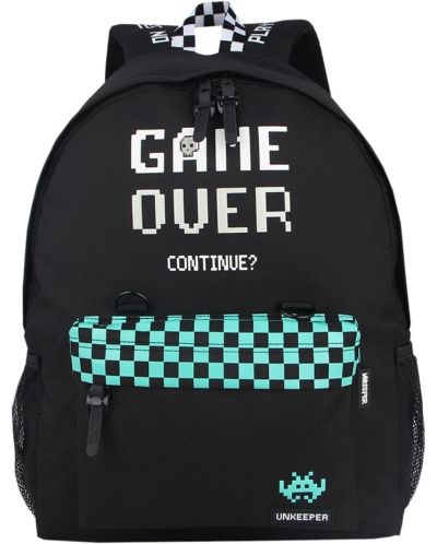 Σχολική τσάντα Unkeeper - Game Over, πράσινη - 1