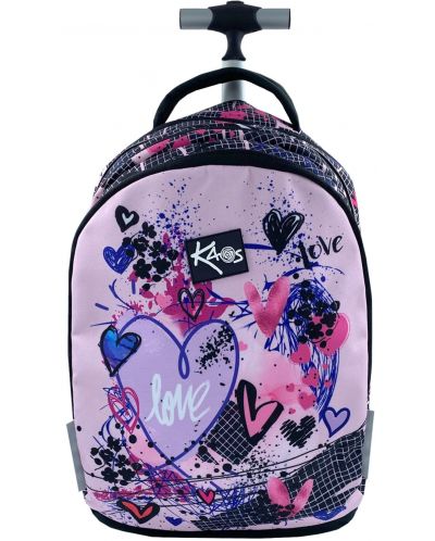 Σχολική τσάντα με ρόδες  Kaos 2 σε 1 - Pink Love - 1
