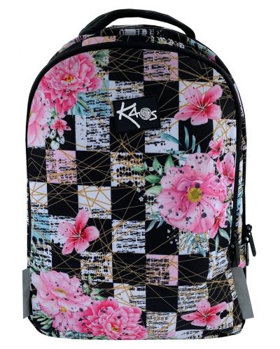 Σχολική τσάντα   Kaos 2 σε 1 - Flower Queen,  4 θήκες - 1