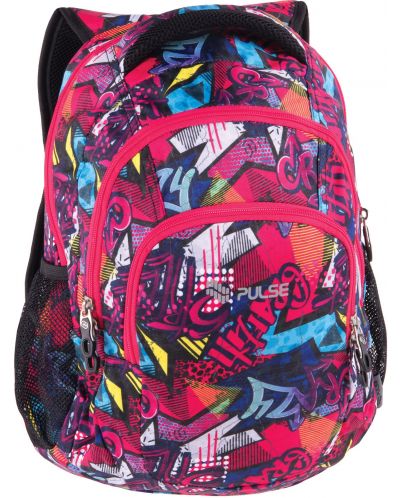 Σχολική τσάντα Pulse Teens - Pink Graffiti, 23 l - 1
