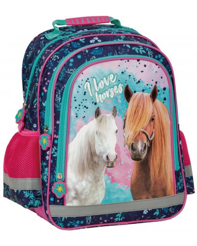 Σχολική τσάντα Derform Horses 23 -με 3 θήκες  - 1