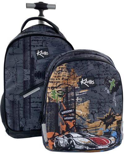 Σχολική τσάντα με ρόδες Kaos 2 σε 1 - Wroom - 5